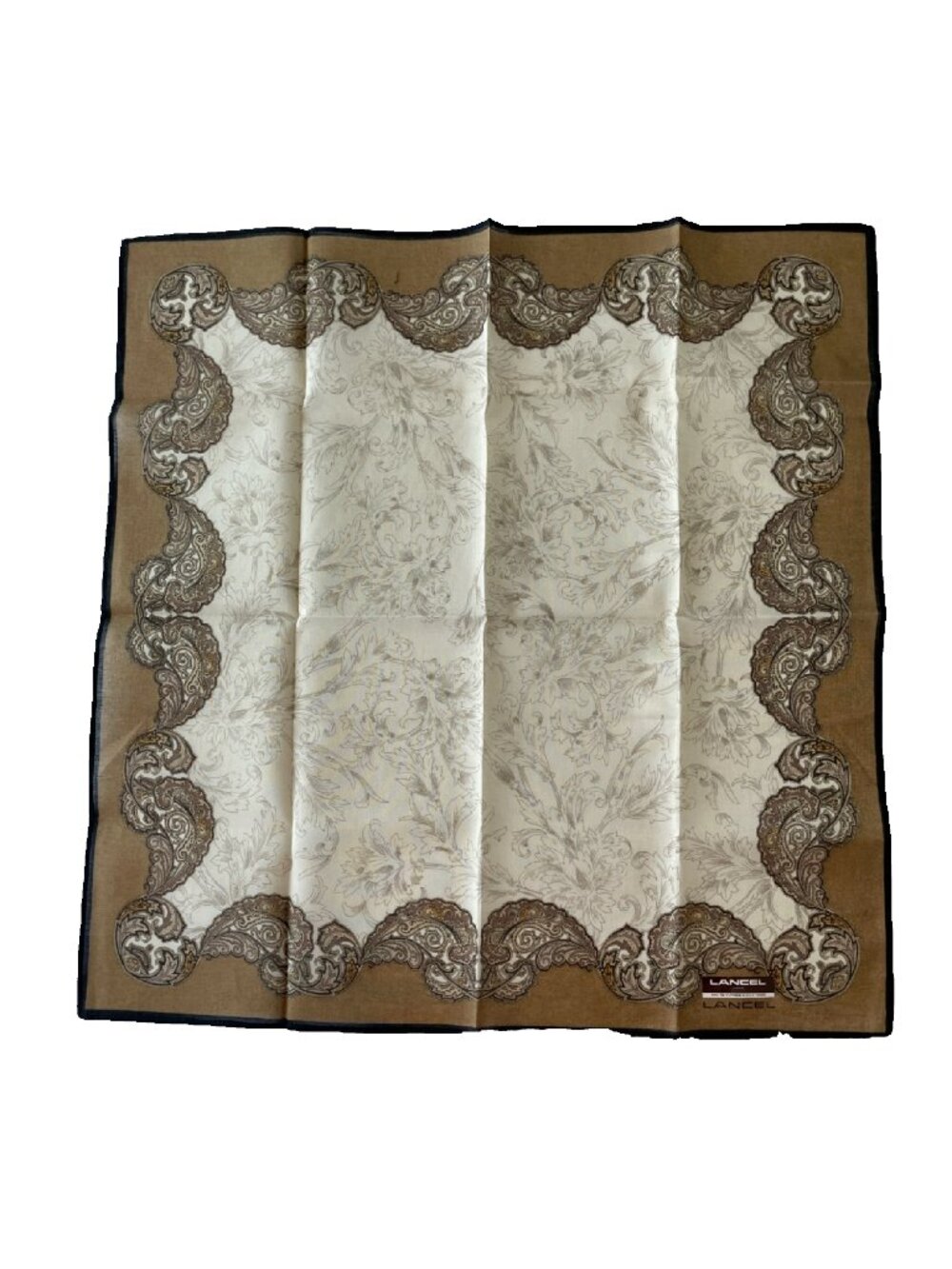 NWT LANCEL Paris Cotton Scarf Floral Paisley